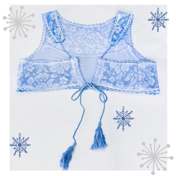 Lace Crop Top by POL in Crystal Blue - Picture 7 of 8